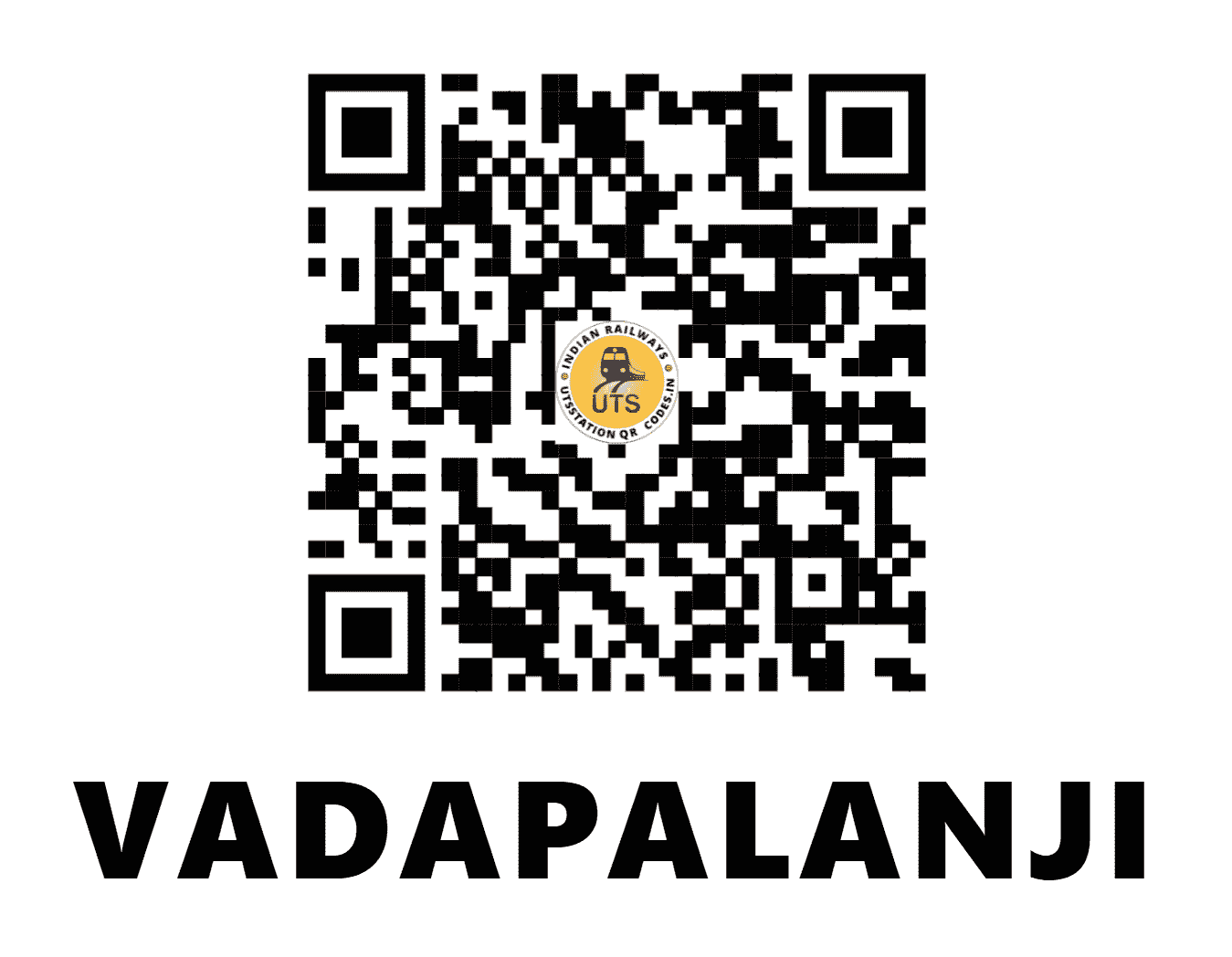UTS QR Code for VADAPALANJI - VAJ - SR (TAMIL NADU)